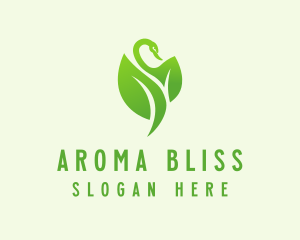 Green Eco Swan  logo design