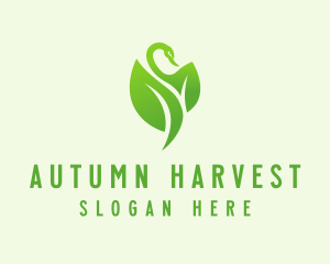 Green Eco Swan  logo design