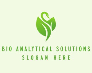 Green Eco Swan  logo design