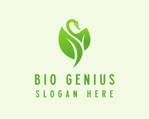 Green Eco Swan  logo design