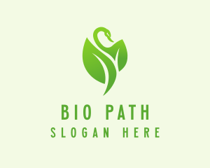 Green Eco Swan  logo design