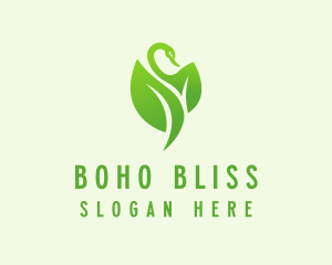 Green Eco Swan  logo design