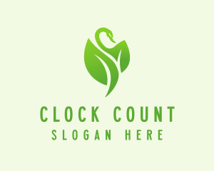 Green Eco Swan  logo design