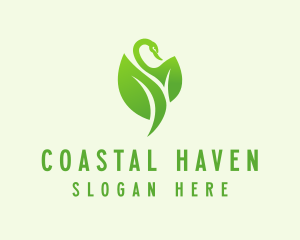 Green Eco Swan  logo design