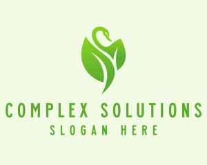 Green Eco Swan  logo design