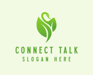 Green Eco Swan  logo design