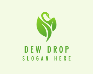 Green Eco Swan  logo design