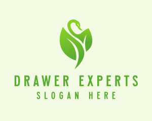 Green Eco Swan  logo design