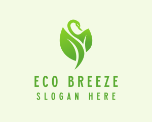 Green Eco Swan  logo design