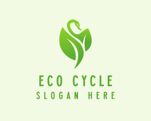 Green Eco Swan  logo design