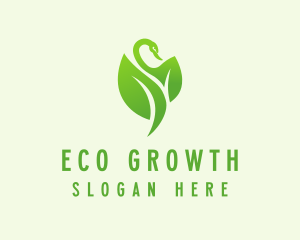 Green Eco Swan  logo design