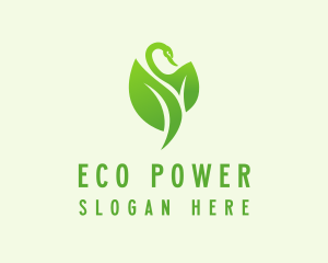 Green Eco Swan  logo design