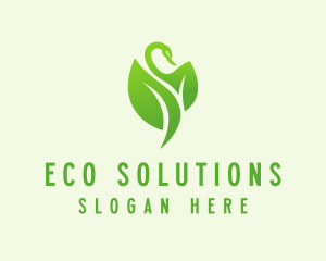 Green Eco Swan  logo design