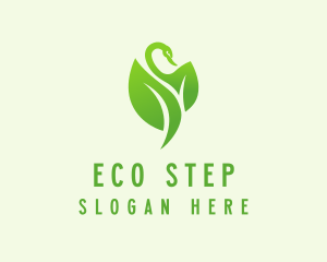 Green Eco Swan  logo design