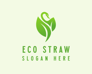 Green Eco Swan  logo design