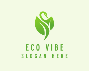 Green Eco Swan  logo design