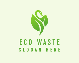 Green Eco Swan  logo design