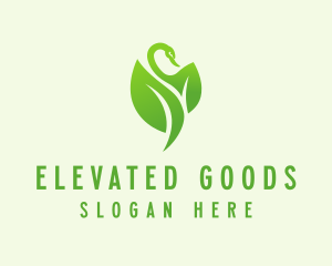 Green Eco Swan  logo design