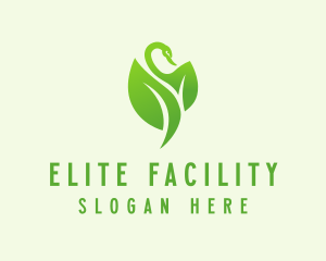 Green Eco Swan  logo design