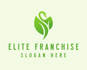 Green Eco Swan  logo design