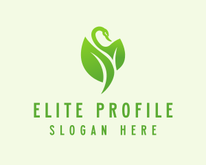 Green Eco Swan  logo design