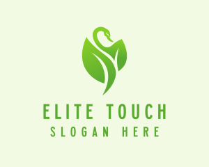 Green Eco Swan  logo design