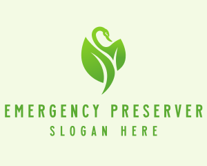 Green Eco Swan  logo design