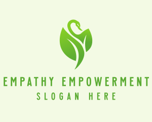 Green Eco Swan  logo design