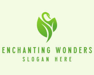 Green Eco Swan  logo design