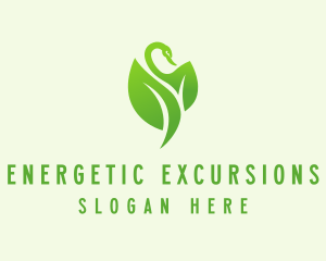 Green Eco Swan  logo design