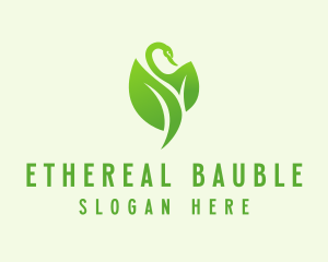 Green Eco Swan  logo design