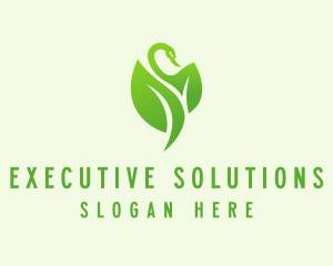 Green Eco Swan  logo design