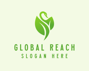 Green Eco Swan  logo design