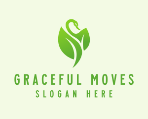 Green Eco Swan  logo design