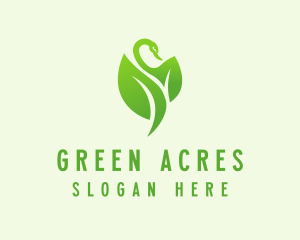 Green Eco Swan  logo design