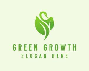 Green Eco Swan  logo design