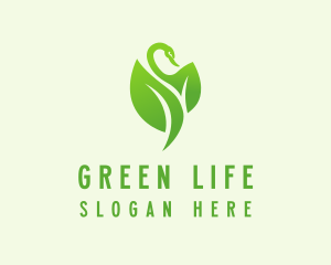 Green Eco Swan  logo design