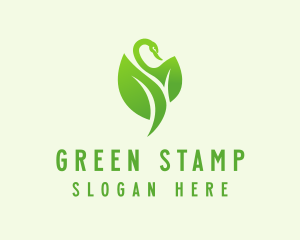 Green Eco Swan  logo design