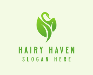 Green Eco Swan  logo design