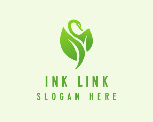 Green Eco Swan  logo design