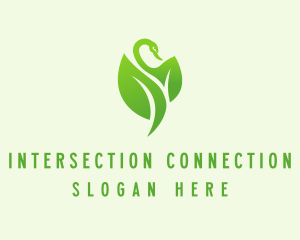 Green Eco Swan  logo design