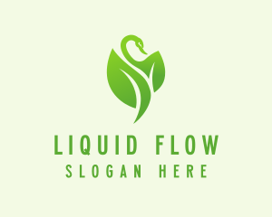 Green Eco Swan  logo design