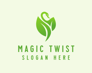 Green Eco Swan  logo design