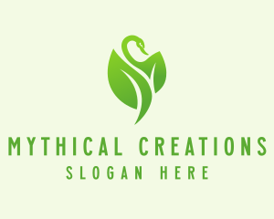 Green Eco Swan  logo design