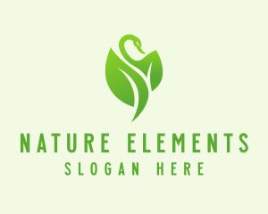 Green Eco Swan  logo design