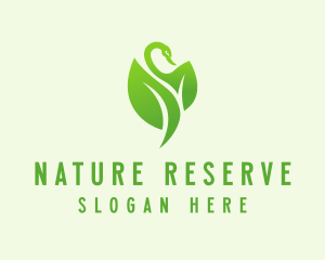 Green Eco Swan  logo design