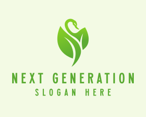 Green Eco Swan  logo design