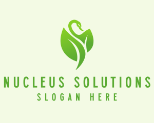 Green Eco Swan  logo design