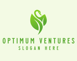 Green Eco Swan  logo design