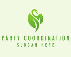 Green Eco Swan  logo design